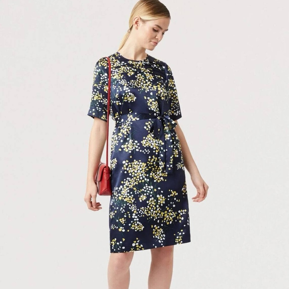 Hobbs London Madeline Belted Botanical Shift Dress